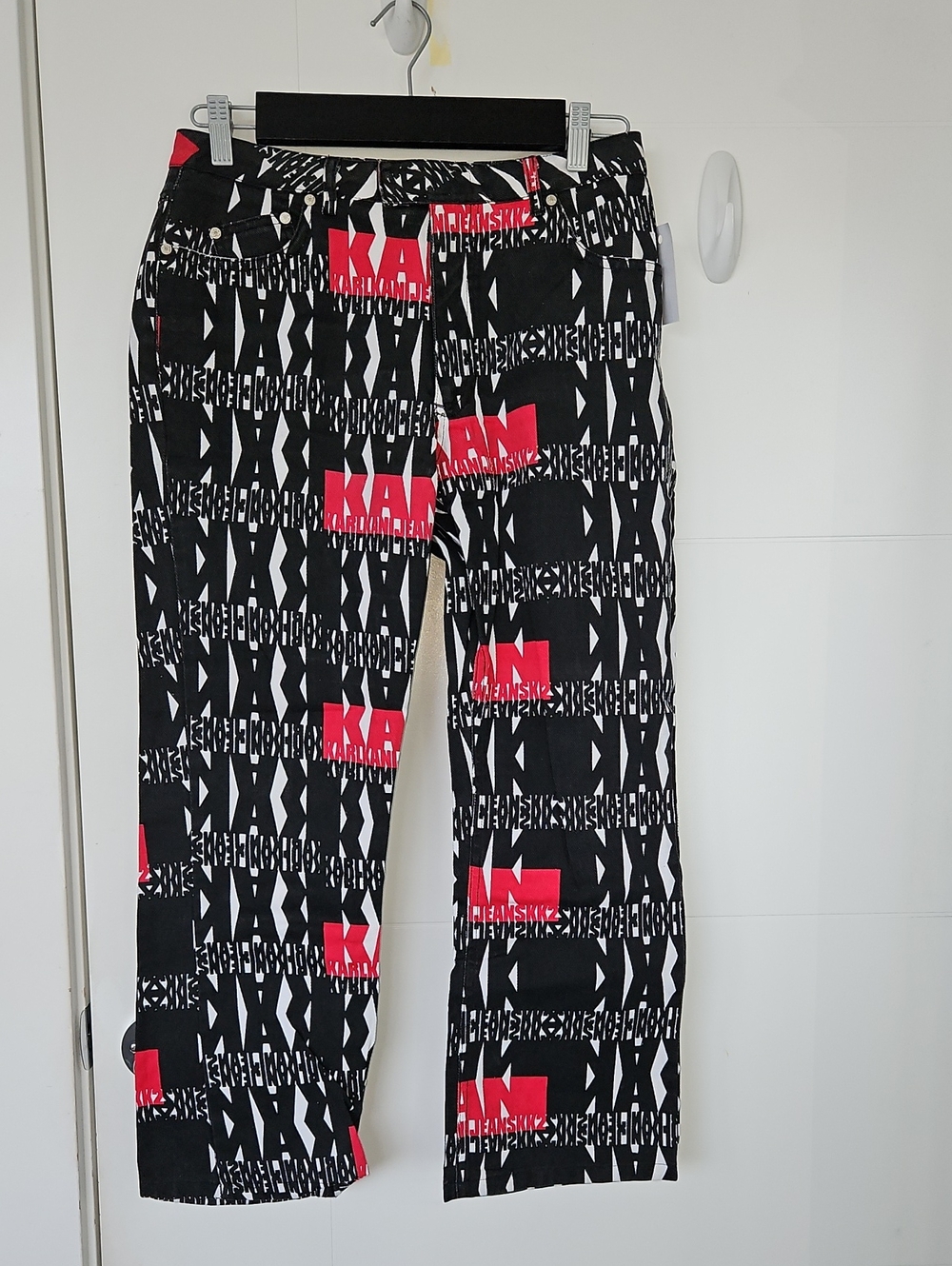 Karl Kani Black & Red Graphic Print Womens Jeans